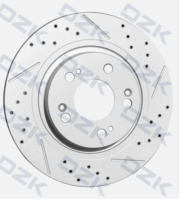 HAVAL Jolion 2WD (до 2023г). Комплект задних слотированных/перфорированных тормозных дисков DZK. 3502102XGW02A - Фото 1