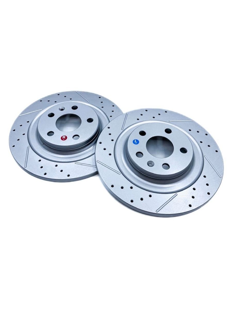 HAVAL Jolion 2WD (до 2023г). Комплект задних слотированных/перфорированных тормозных дисков DZK. 3502102XGW02A - Фото 1